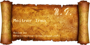 Meitner Irma névjegykártya